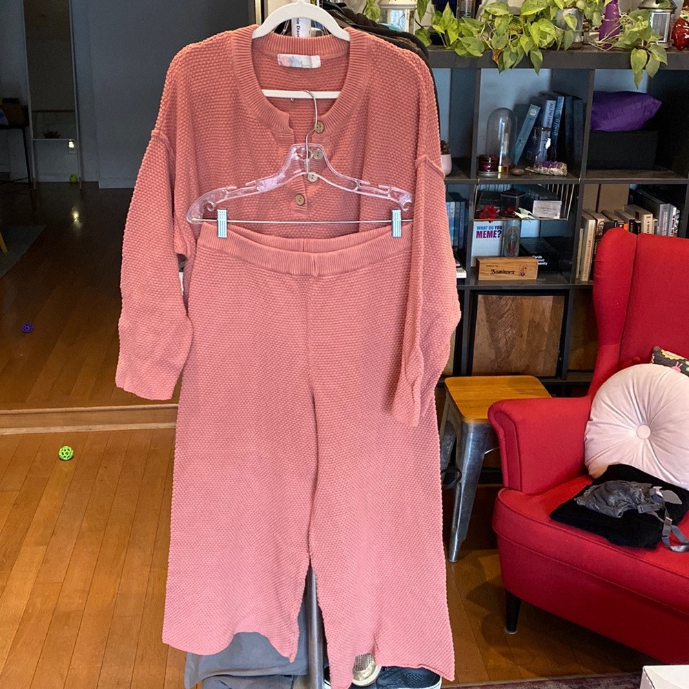 Free People “FP Beach” pink Hailee Sweater set